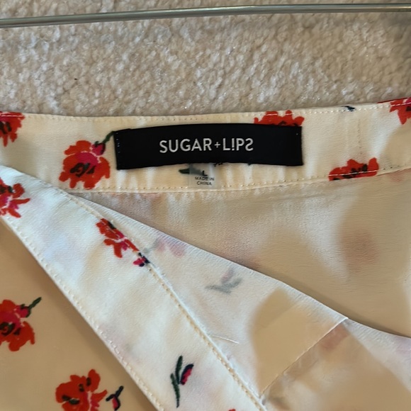 Sugar +lips brand. Size large. Cream with bright orange/touch of red flowers. - Picture 2 of 7